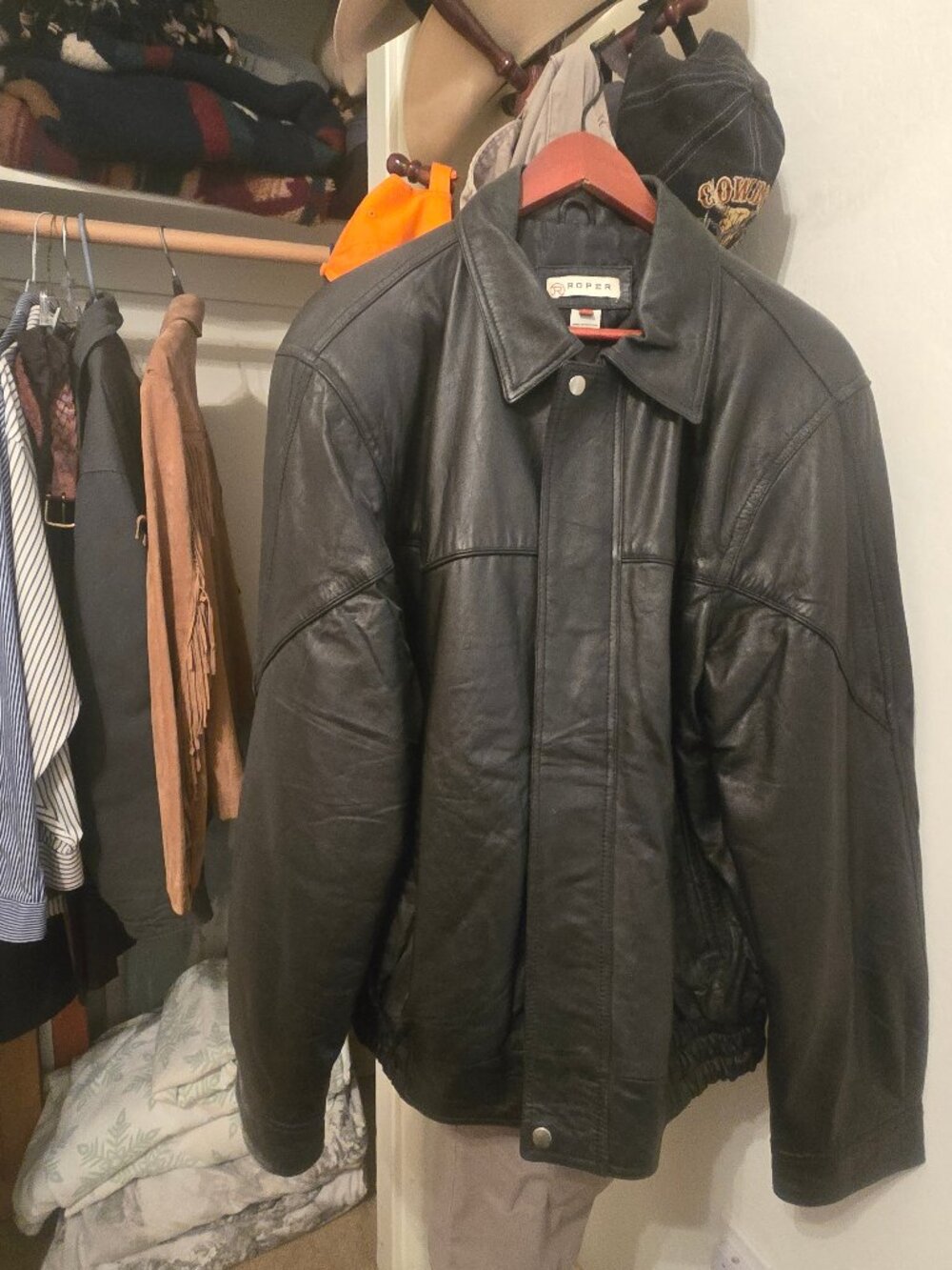 Mens Roper Leaher Lambskin Jacket Size Large Like New Worn twice